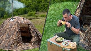 Unbelievable Mountain Camping with Hot Tent & Stove – Perfect for Any Weather!