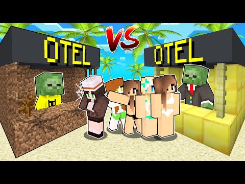 FAKİR AİLE OTELİ VS ZENGİN AİLE OTELİ 🌴 - Minecraft