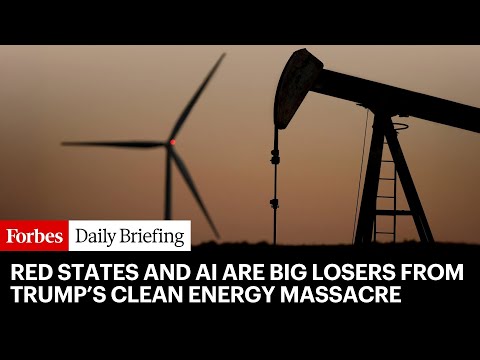 YouTube video thumbnail: Red States–And AI–Are Big Losers From Trump’s Clean Energy Massacre