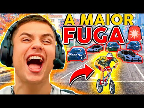 FUGA de BICICLETA da POLlCIA 😂 GTA RP (Paulinho o LOKO