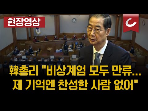 [🔴현장영상 | 02.20 탄핵심판 10차 변론] 韓총리 "국가원수 책임감, 상상불가"... "계엄 국무회의인지 아닌지는 개인 아닌 법적 판단 해야"