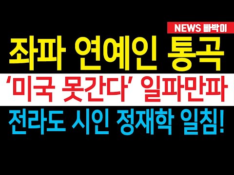 속보) '전라도 시인' 정재학 따끔한 일침! '탄핵 집회' 좌파 연예인 꼬리내린 사연, 좌파들 SNS 지우고 난리났다!!