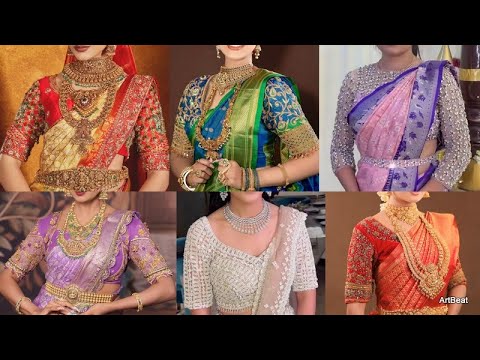 New Fashionable Designer Blouse For Sarees Croptops Lehengas 2025 Best Traditional Blouse Designs