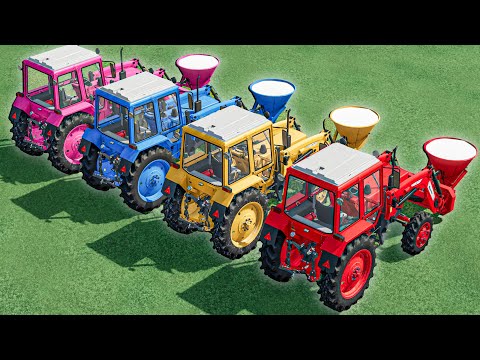 Tractors With COLORS - LIME JOB with FRONT LOADER - Farming Simulator 22