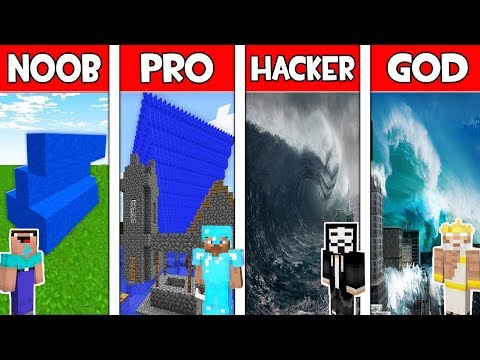 Minecraft - NOOB vs PRO vs HACKER vs GOD : TSUNAMI in Minecraft ! Animation