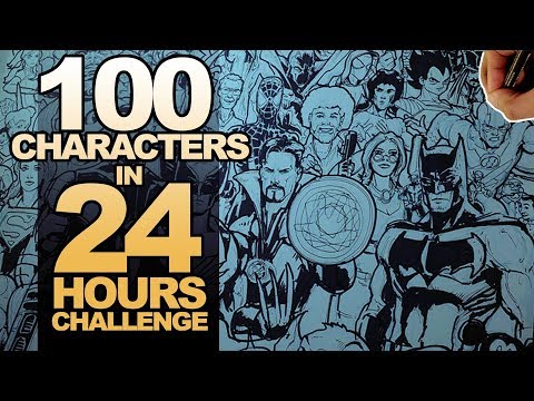 ARTIST DRAWS FOR 24 HOURS! EXTREME ART CHALLENGE!