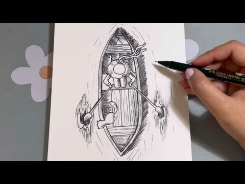 طريقة رسم قارب بالخطوات | رسم سهل