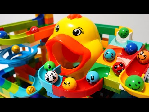 Satisfying Building Blocks Marble Surprise! A giant chick block coaster!