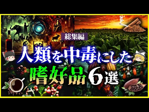 【ゆっくり解説】人類を中毒にした「嗜好品」何者なのか？6選まとめ/酒、コーヒー、茶、カカオ、他【総集編】＜作業用＞＜睡眠用＞