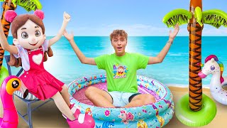 Maria Clara e JP se divertem no fim de semana com praia, piscina e muitas aventuras!