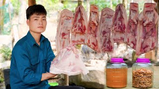Process of making cooking oil from lard, Make pickles, Bring to market to sell