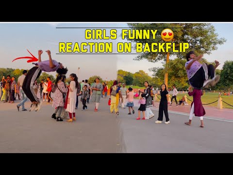 GIRLS FUNNY REACTIONS ON BACKFLIP || 👀😅