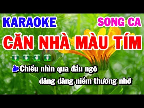 Căn Nhà Màu Tím Karaoke | Nhạc Sống Trữ Tình Song Ca Dm | Karaoke Thanh Hải