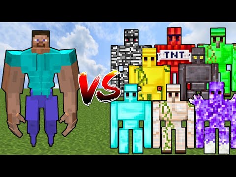 MUTANT STEVE vs EXTRA GOLEMS | Minecraft Mob Battle