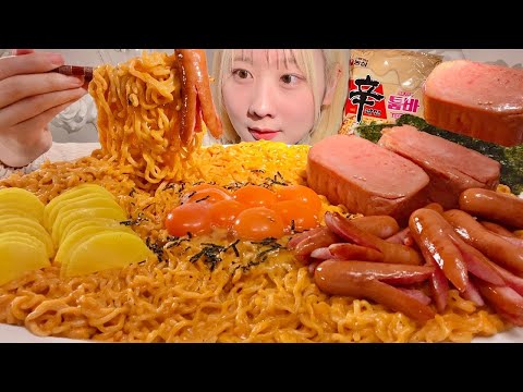 ASMR Korean Spicy Shin Ramyun Tumba【Mukbang/ Eating Sounds】【English subtitles】