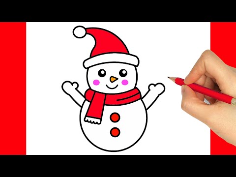 Cómo dibujar un muñeco de nieve | Dibujos sencillos ⛄