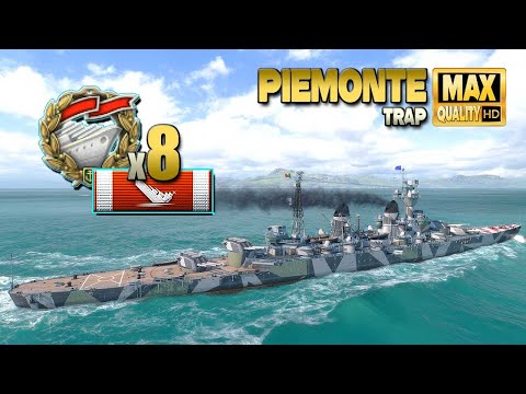 Cruiser Piemonte  Excellent outcome on map Trap   World of Warships