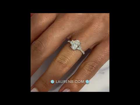 1.42 ct Oval Diamond Three-Stone Ring with Half Moons