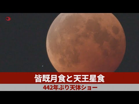 【ノーカット】皆既月食と天王星食 442年ぶり天体ショー  A total lunar eclipse coinciding with a lunar occultation of Uranus