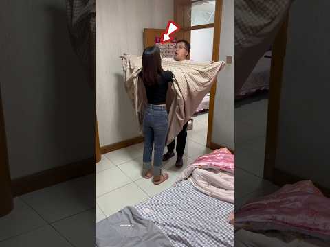 smartest way to put a duvet cover #shortsvideo