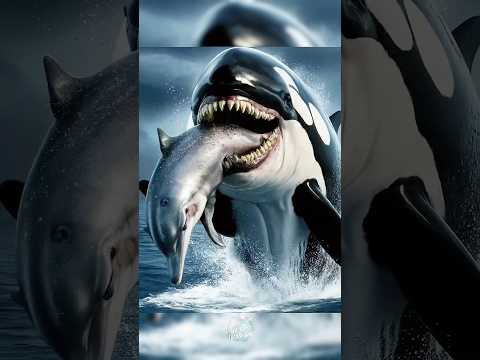 Whale vs. Dolphin 🐬 - Who Wins?”🤯#animalbattle #animals #shorts #viralvideo