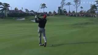 Jordan Spieth's approach spins back to set up birdie at The Presidents Cup