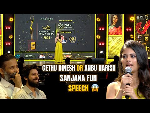 Harish Kalyan or Dinesh ? Actress Sanjana Cute speech 😍  at We Awards 2024 | Lubber pandhu