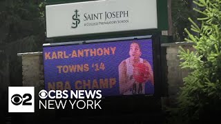 YouTube video thumbnail: NBA Champion Karl-Anthony Towns Remembered Fondly at his New Jersey High School