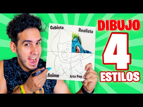 DIBUJO EN 4 ESTILOS DIFERENTE A BULBASAUR ! REALISTA, ANIME, POP ART Y CUBISTA HaroldArtist