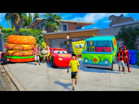 COLECIONANDO CARROS DE DESENHOS ANIMADOS no GTA 5 O FILME