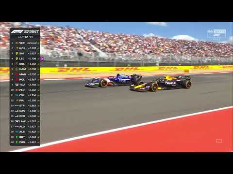 Sergio Perez overtake on Yuki Tsunoda US GP 2024 sprint