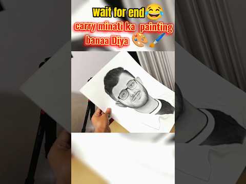 carry minati ka painting banaya sourav joshi ne 😍 ghar me koi nhi hai #yt_shorts #carryminati