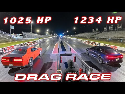Demon 170 vs Lucid Sapphire 1/4 Mile Drag Race