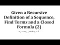 Understanding Sequences and Closed Formulas