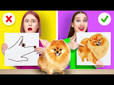 ART CHALLENGE AND DRAWING TRICKS || Awesome drawing hacks and pancake challenge by 123 Go! GENIUS