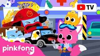 Help! Cars Are Sick! | Doctor Pinkfong & Baby Shark | Hospital Play Compilation | Pinkfong Official