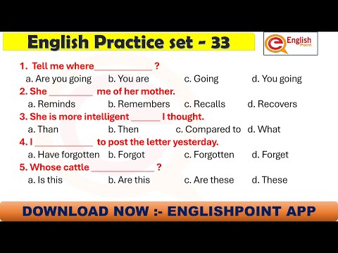 English Grammar Practice - 33 | English Grammar For ALL Exams | ASSAM | Odisha | State Exams