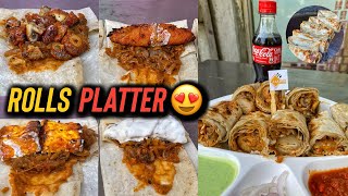 Ultimate Rolls Platter | Paneer Tikka, Soya Chaap & Mushroom Rolls  | Food Video | West Delhi Food