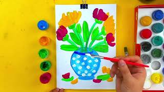 How to draw flowers how to paint 🎨 ￼￼￼ flowers 🌺 ￼