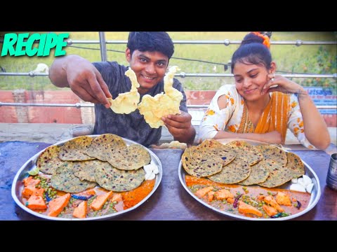 Brother & Sister Special - Matar Paneer Gravy, Masala Paratha Recipe | Food Vlogs | Cooking & Eating