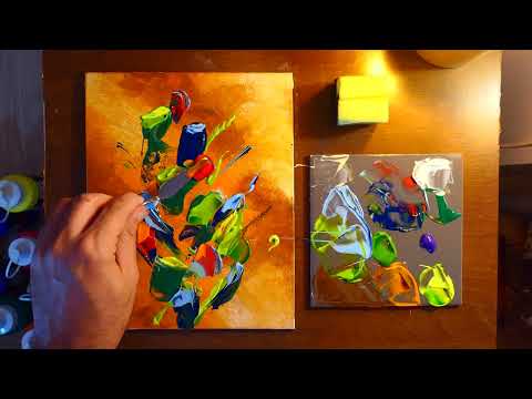 How To Paint Floral Abstract Painting In Acrylics | Prolific Art Demonstration