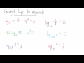 Converting Logarithms to Exponential Form