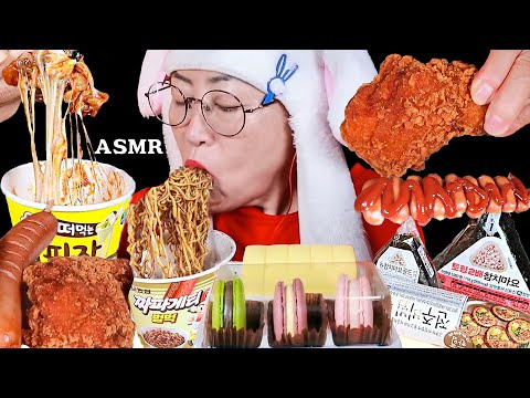 ASMR MUKBANG 편의점 먹방 특집 리얼사운드 먹방 , 김밥, 짜파게티, 닭발, 닭다리, EATING SOUNDS