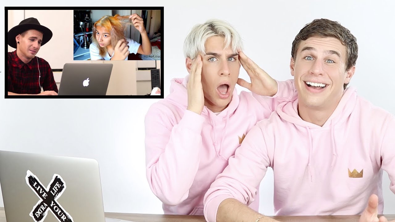 My twin and i react to my first ever hairdresser reacts video!