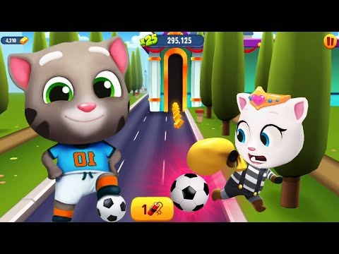 Talking Tom Gold Run New Episode - Unlock Football Tom With Fireworks At The Water Park