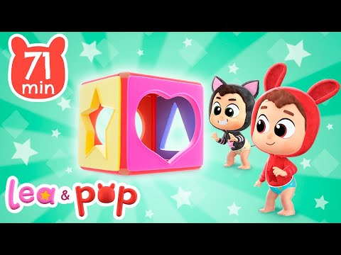 Aprende las formas con los cubos de animales salvajes 🐵🟨 Vídeos educativos de Lea y Pop