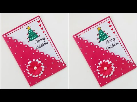 How to make easy & Beautiful Merrry Christmas greeting card • Handmade Christmas card idea 2024