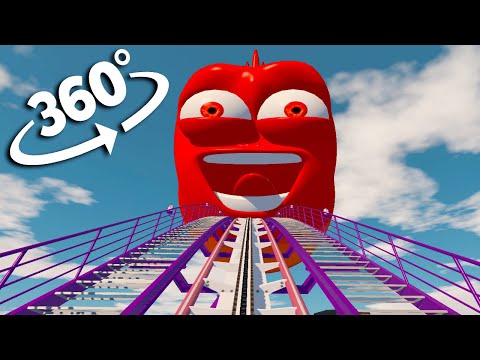 360° Red Larva oi oi oi - Roller Coaster - Fruit Heaven VR