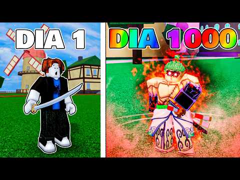 PASSEI 1000 DIAS COMO ESPADACHIM no BLOX FRUITS!!
