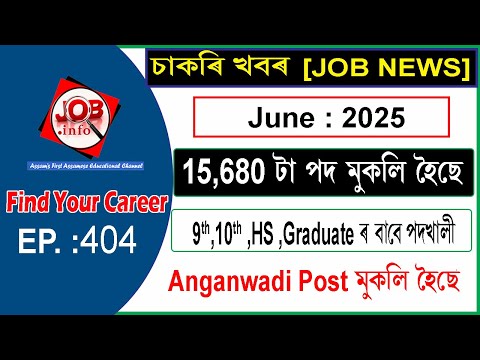 Assam JOB News Episode 404 | Latest Assam Job Notifications 2025| HS, Graduate post | 10th Pass Job